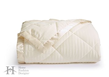 Romana Collection Luxury Down Alternative Blanket By Home Fashion Designs Brand (Twin, Ivory)