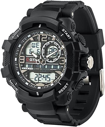 Men’s Sports Watch, PALADA T8073 Dual-Display Waterproof Outdoors Military Digital Watch with Big Dial and Chronograph