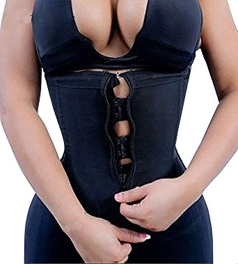 YIANNA Latex Waist Training Corsets Zip&Hook Underbust Sports Workout Hourglass Body Shaper