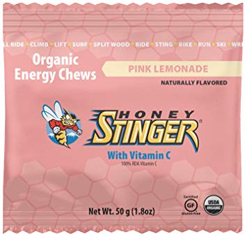 Honey Stinger Organic Energy Chews, Pink Lemonade, 1.8 Ounce (Pack of 12)