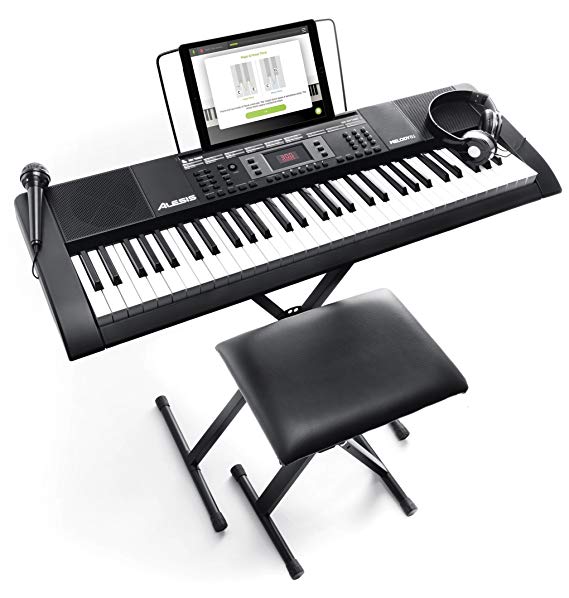 Alesis Melody 61 MKII Beginner Bundle | 61-Key Portable Keyboard with Stand, Bench, Headphones, and Microphone