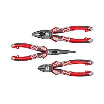 Set of professional pliers 3-pcs GEBR. MACHER 50258 | Made in Germany | Combi pliers | Side clipper | Radio/telephone pliers | with safety band | box