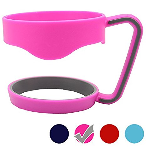 BYGZB Color Handle for Yeti 30 oz Rambler Tumbler, RTIC, SIC and Other 30 oz Tumblers, Seafoam Blue, Hot Pink, Blue, red.(Hot Pink)