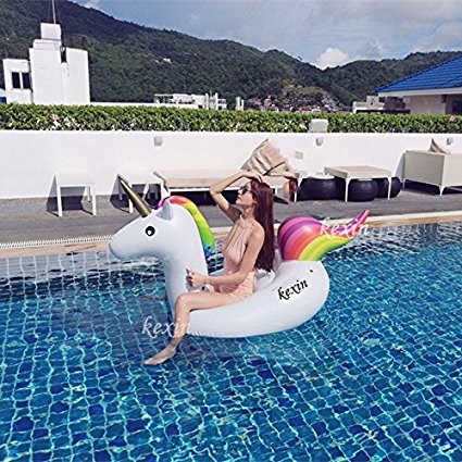 Giant Inflatable Unicorn mounts PVC inflatable floating bed adult/child swimming ring water recreation leisure Chair of 2-3 people 275*140*120cm …