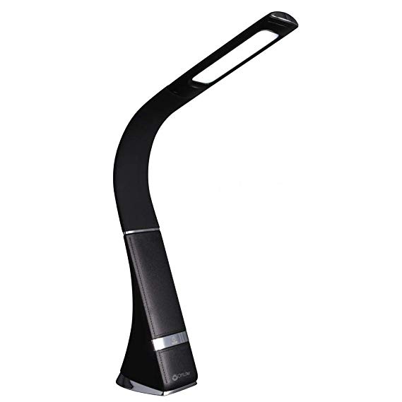 OttLite Recharge LED Desk Lamp | 3 Brightness Settings, Rechargeable Battery, Reduces Eyestrain | Great for Home, Office, Workshop, Dorm (Black)