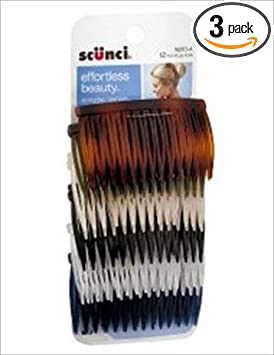 Scunci Side Combs Assorted Color44; 12 Count Pack Of 3