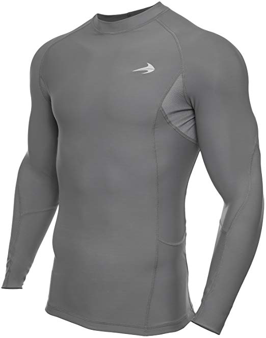 CompressionZ Men's Long Sleeve Compression Shirt - Performance Base Layer for Fitness, Basketball, Gym, Sport Wear - Cool Dry Running Shirt for Muscle Recovery - Winter Thermal Underwear for Men
