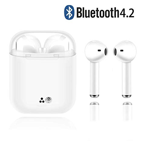 Bluetooth Headphone Bluetooth Wireless Earbuds with Noise Reduction in The Microphone in-Ear Earphones Mini Stereo Sports headsets Compatible with Full Device (bai) (A103)