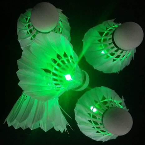 Bringsine LED Badminton Shuttlecock Dark Night Glow Birdies Lighting for Indoor Sports Activities