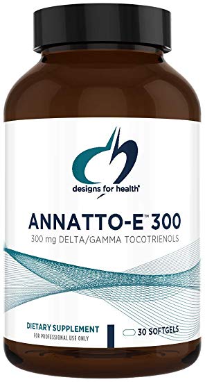 Designs for Health Annatto-E 300, Revolutionary New Vitamin E - Delta & Gamma Tocotrienols, Tocopherols-Free Vitamin E Wellness Supplement (30 Softgels)