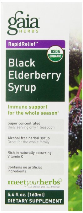 Gaia Herbs Black Elderberry Syrup 54 Ounce