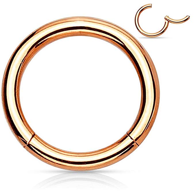Fifth Cue Hinged Seamless Septum Clicker Ring 316L Surgical Steel