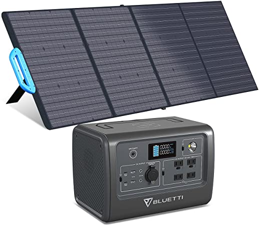 BLUETTI EB70 Portable Power Station with PV200 200W Foldable Solar Panel Included, Solar Generator w/ 4x110V/700W AC Outlets, 716Wh LiFePO4 Battery Pack, Backup Power for Outdoor Camping Power Outage