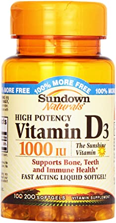 Sundown, Vitamin D-1000 Iu Softgels, 100 ct