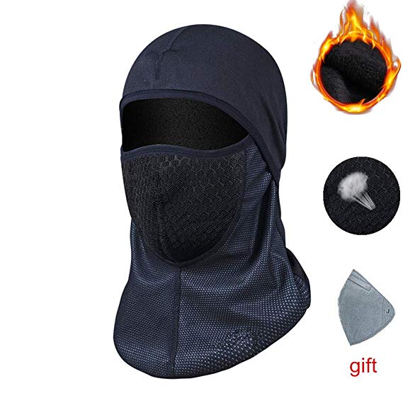 Balaclava Face Mask, Windproof Ski Mask,Winter Motorcycle Neck Warmer or Tactical Balaclava Hood for Men and Women, Black