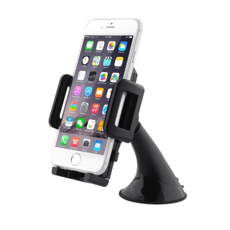 Aukey Windshield Car Mount Holder Cradle for iPhone, Samsung, Smartphones,Compact Size GPS, iPod