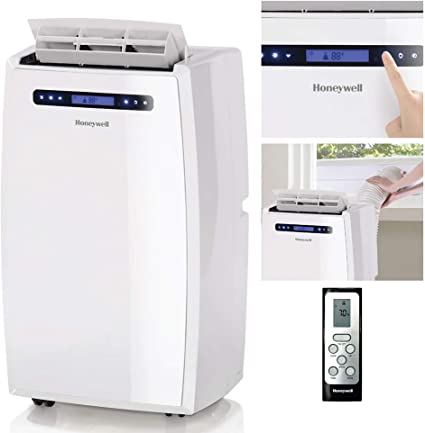 Honeywell (White MN14CCSWW Portable Air Conditioner with Dehumidifier, Fan with Remote Control & Advanced LCD Display Cools Rooms Up to 550-700 Sq. Ft