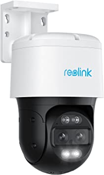 REOLINK 4K PTZ Security Camera System, IP PoE Outdoor 360 Camera with Dual-Lens for 6X Hybrid Zoom, 355° Pan & 90° Tilt, Auto Tracking, Human/Vehicle/Pet Detection, Two Way Talk, Reolink Trackmix PoE