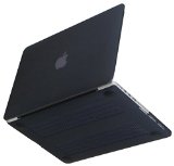 NEXARY Retina 13 Rubberized Hard Case for MacBook Pro 133 with Retina Display Model No Mold Mark Durable Rubber Feet Bundle kit with Porch for AC Adopter Semi-Transp PR13 Mat Black