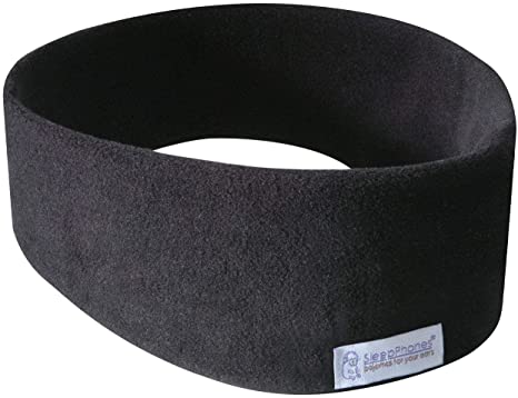 AcousticSheep SleepPhones v.7 - Wireless Bluetooth Fleece Headband Headphones (Medium, Midnight Black)