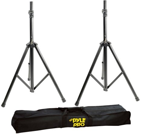 Pyle 2 Pack Heavy-Duty Aluminum Speaker Stand Kit, 8Ft Height, Traveling Bag (Pair)