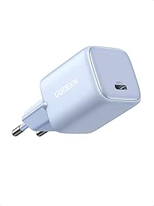 UGREEN Nexode 30W Chargeur USB C Rapide avec GaN Tech Compatible avec iPhone 16 Plus Pro Max 15 14 13 12 11 Pixel 8 Pro 7a 6a Galaxy S24 Plus Ultra S23 A15 A05s MacBook Air iPad Pro Air Mini (Bleu)