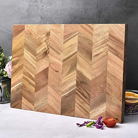 BILL.F Chopping Board, Acacia Wood Kitchen Cutting Board with End-Grain, Large Wooden Chopping Boards 1812.51 Inch