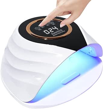 UV LED Nail Lamp, 268W Fast Dryer Nail Curing Light with 66 LEDs Auto Sensor, Portable Handle Nail Dryer, 5 Timer Setting, Larger Space