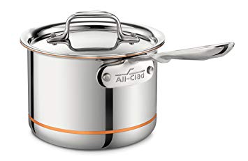 All-Clad 6202 SS Copper Core 5-Ply Bonded Dishwasher Safe Saucepan/Cookware, 2-Quart, Silver