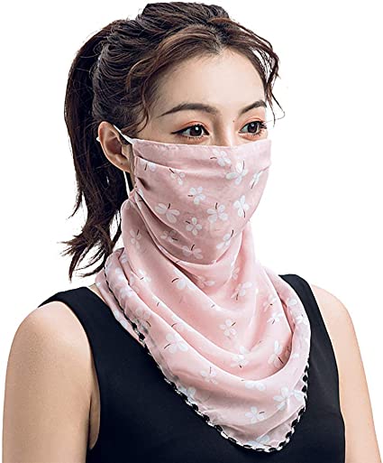 SolForis Fashion Face Scarf Mask Printed Scarf Cool Lightweight Summer Protection Scarf Bandana UV Protective for Outdoor
