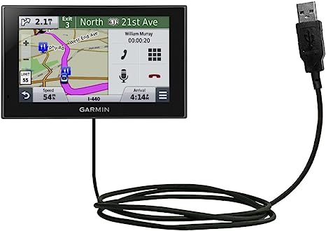 Hot Sync and Charge Straight USB Cable Compatible with Garmin nuvi 2589/2599 LMT - Charge and Data Sync with The Same Cable. Built with Gomadic TipExchange Technology