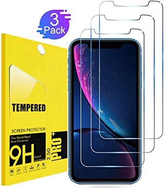 [3-Pack] iPhone XR Screen Protector,TEIROO Clear Anti-Scratch High Definition Bubble Free Anti-Fingerprint Tempered Glass Screen Protector Compatibler iPhoneXR[6.1 Inch] [2018]