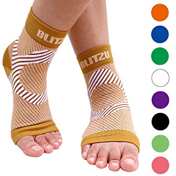 BLITZU Plantar Fasciitis Socks with Arch Support, Foot Care Compression Sleeve, Eases Swelling & Heel Spurs, Ankle Brace Support, Relieve Pain Fast