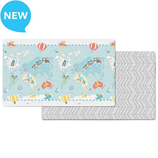 Skip Hop Little Travelers Reversible Waterproof Foam Baby Play Mat, Multi Colored, 86" X 52"