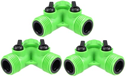 uxcell Garden Water Hose Splitter 2 Way Y Connector, Bolted and Threaded, ABS Plastic, 3 Pack