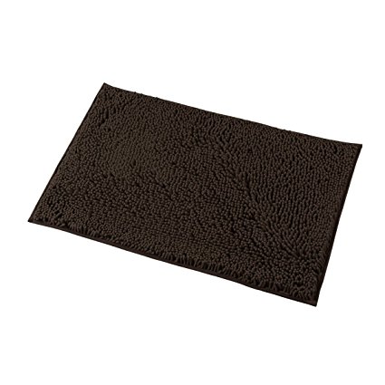 Mayshine 20x32 inch Non-slip Bathroom Rug Shag Shower Mat Machine-washable Bath mats with Water Absorbent Soft Microfibers of - Coffee