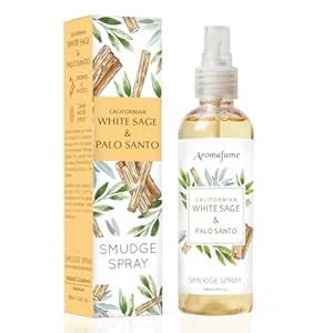 Aromafume White Sage & Palo Santo Smudge Spray 100ml/3.3 oz | Sage Spray for Cleansing Negative Energy & Protection | Non-Toxic | Room Spray for Spiritual Cleansing, Smokeless Sage Smudging