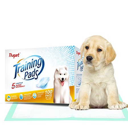 Thxpet Puppy Pads Super Absorbent Leak-proof 100 Count Dog Pee Training Pads 22 x 23 inch