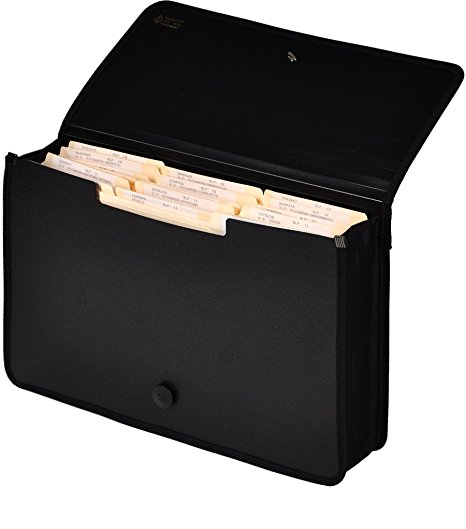 Lion Ex pand-N-File Poly Ex panding Wallet, Legal (9-1/2 x 15 Inches), 2-1/2 Inches gusset, Black, 1 Wallet (48150-BK)