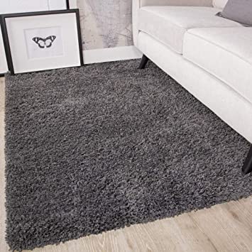 Ontario Grey Soft Warm Thick Shaggy Shag Fluffy Living Room Area Rug