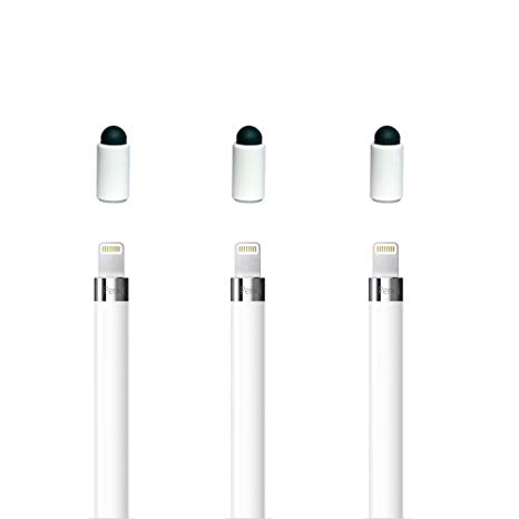 E-SDS for Apple Pencil Cap Replacement Rubber Tip Using as Stylus,Compatible Apple Pencil Accessories Stylus Cap Touch Screen Devices White(3 Pack)