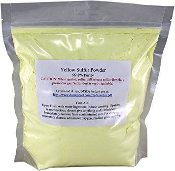 1 lb Ground Yellow Sulfur Powder Feed Grade Pure Elemental Commercial Flour No Additives Brimstone