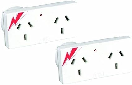 HPM D2PA/2WE Surge Protected Adaptors 2 Pack, White