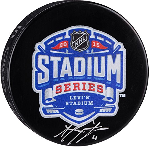 Anze Kopitar Los Angeles Kings Autographed 2015 Stadium Series Logo Hockey Puck - Fanatics Authentic Certified