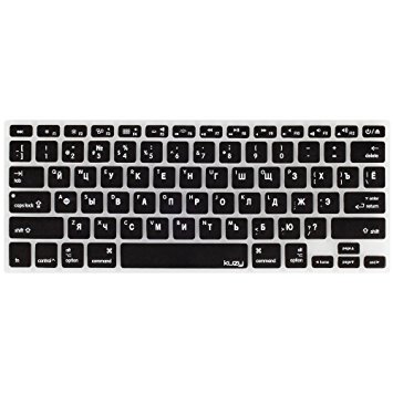 Kuzy - Russian Language Keyboard Cover for MacBook Pro 13" 15" 17" (with or w/out Retina Display) Silicone Skin for iMac and MacBook Air 13" - Russian/English Cyrillic