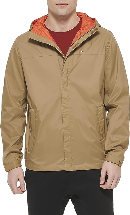 Tommy Hilfiger Men's Waterproof Breathable Hooded Jacket Raincoat