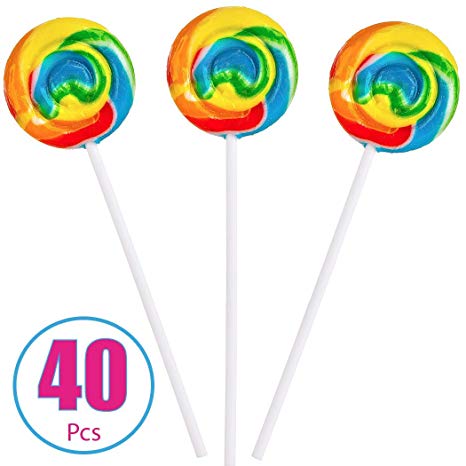 Rainbow Swirl Pops - 40 Suckers