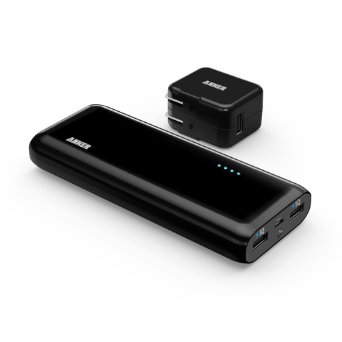 Anker 2nd Gen Astro E5 16000mAh Portable Charger External Battery Power Bank with PowerIQ Technology 2-Port 3A Output for iPhone iPad Samsung and More Black  10W Adapter