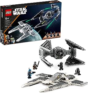 Mandalorian Fang Fighter vs TIE Interceptor 75348 Set di giocattoli da costruzione, regalo perfetto per i fan di età compresa tra 9 e su; con 3 personaggi inclusi il mandaloriano