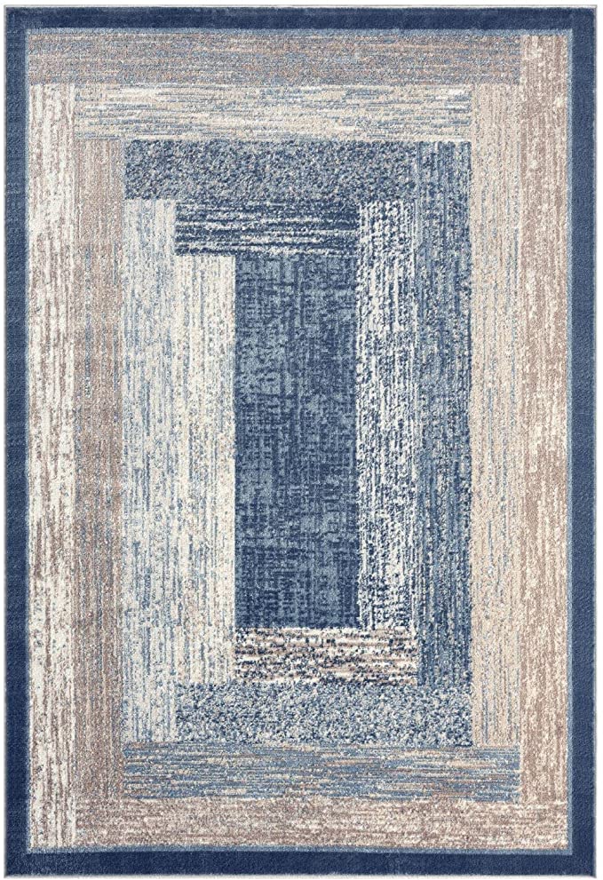 Home Dynamix Royalty Vega Area Rug, 5'2"x7'2" Rectangle, Blue/Ivory